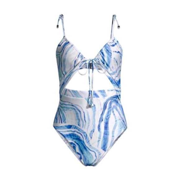 Suboo Agate Gathered Self-Tie One Piece Swimsuit Size Small NWOT - Picture 2 of 12